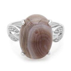 Anello in argento con Agata Botswana