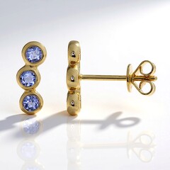 Pendientes en oro con Tanzanita AAA
