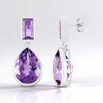 Orecchini in argento con Ametista Rose de France