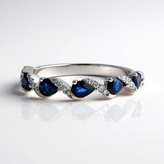 Anello in oro con Zaffiro Ceylon Blu