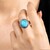 Anello in argento con Turchese Kingman Mohave Blu (Jones Lee)