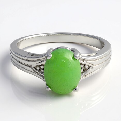 Anello in argento con Crisoprasio Imperiale
