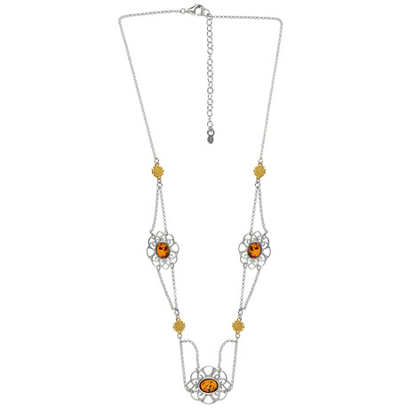 Collar en plata con Ámbar báltico (dagen)