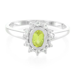 Green Sapphire Silver Ring