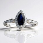 Anello in oro con Zaffiro Ceylon Blu