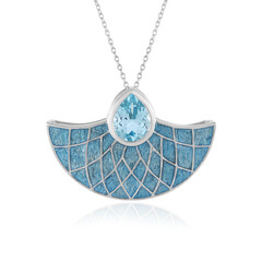 Collana in argento con Topazio Blu Cielo (Adela Silber)