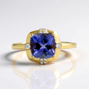 AAA-Tansanit-Goldring (CIRARI)