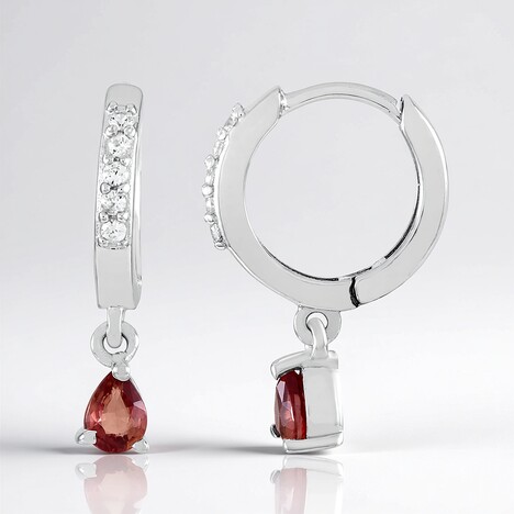 Boucles d'oreilles en argent et Rubis de Tanzanie
