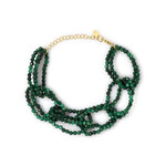 Zilveren armband met Malachieten (Riya)