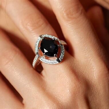 Anello in argento con Ematite Nera