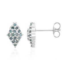 Boucles d'oreilles en argent et Diamant fantaisie