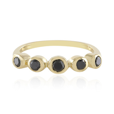 Schwarzer Diamant-Goldring