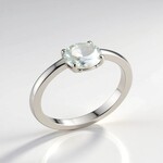 Anello in argento con Topazio Bianco