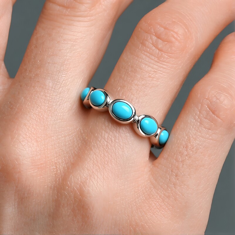 Anillo en oro con Turquesa bella durmiente