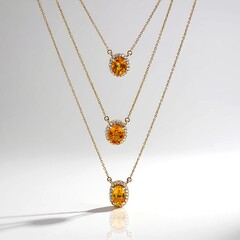 Collana in oro con Zaffiro Arancione Ban Ka Cha