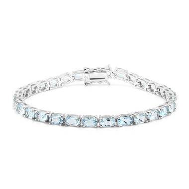 Himmelblauer Topas-Silberarmband