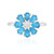Bague en argent et Apatite bleu néon