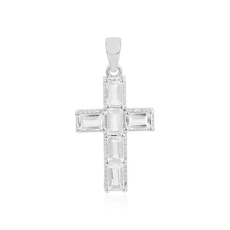 Weißer Topas-Silberanhänger