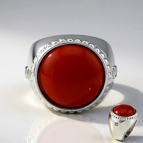 Anello in argento con Agata Rossa (Annette classic)