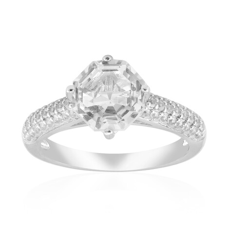 Anello in argento con Topazio Bianco