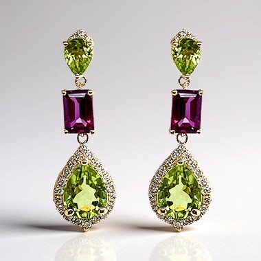 14K Dashihe Peridot Gold Earrings (CIRARI)
