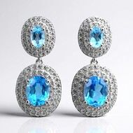 Boucles d'oreilles en argent et Topaze de Marambaia