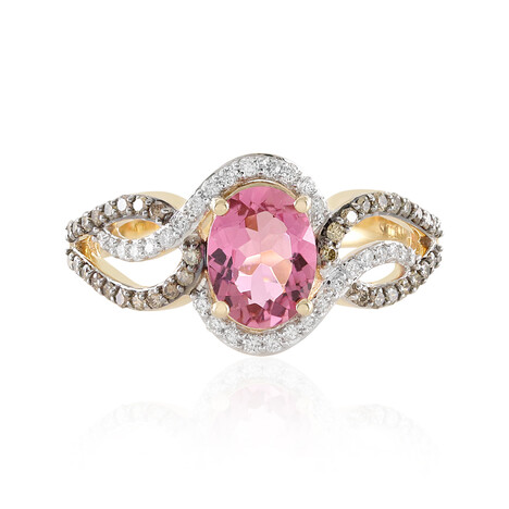 AAA-Brasilianischer Pinkfarbener Turmalin-Goldring (SUHANA)