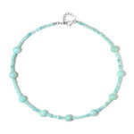 Zilveren halsketting met amazonieten