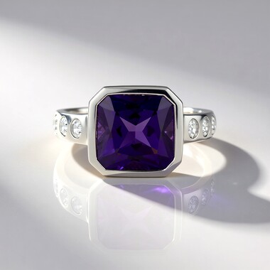 Anillo en plata con Amatista de Siberia