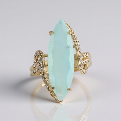 Anello in oro con Opale Paraiba (AMAYANI)