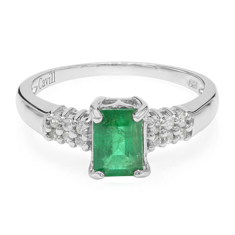 Zilveren ring met een Bahia-smaragd