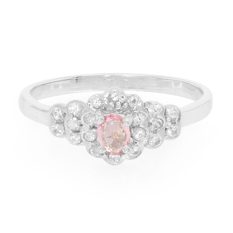Pinkfarbener Saphir-Silberring