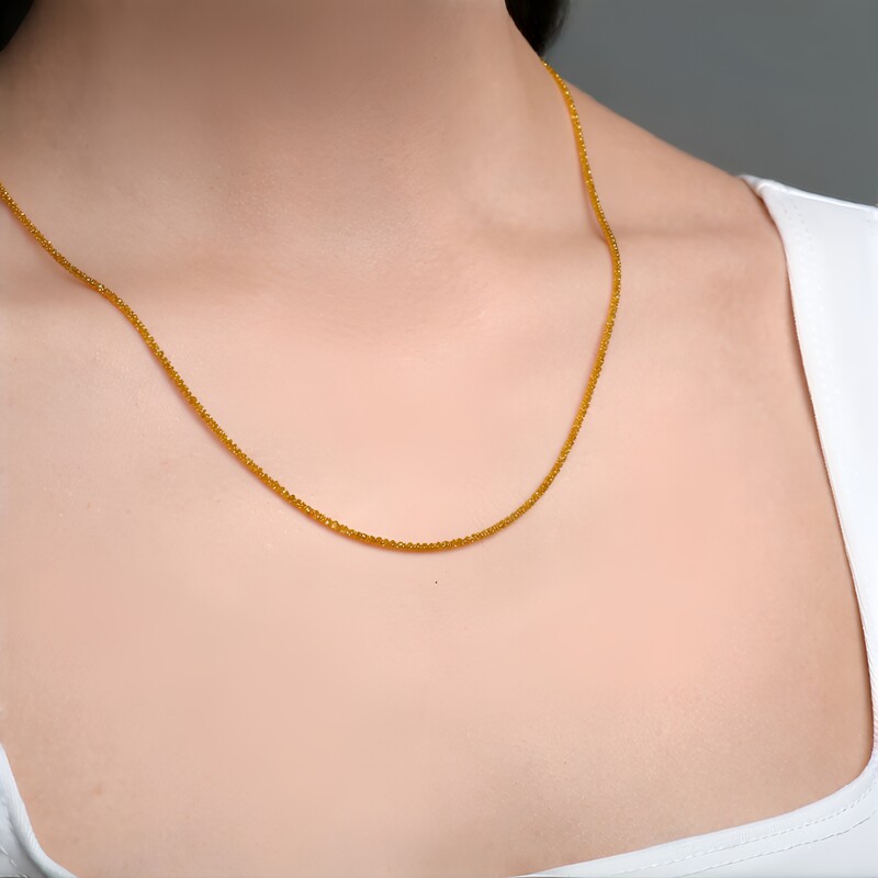 Fancy-Diamant-Goldhalskette (CUSTODANA)