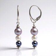 Pendientes en plata con Perla plateada Freshwater
