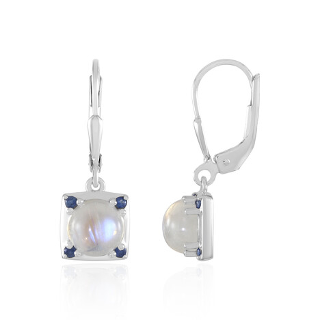 Pendientes en plata con Piedra de luna azul (KM by Juwelo)