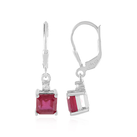 Madagascar Ruby Silver Earrings