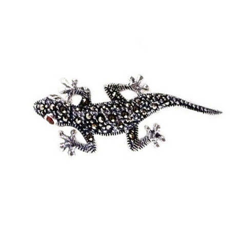 Zilveren broche met Mozambique granaten