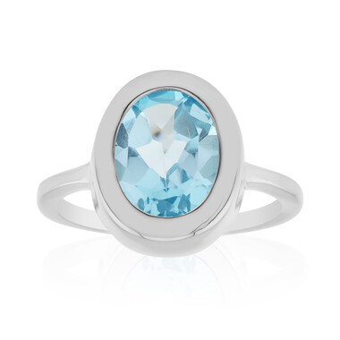Bague en argent et Topaze bleu ciel (MONOSONO COLLECTION)