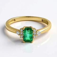 Anello in oro con Smeraldo Zambia AAA