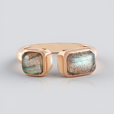 Anello in argento con Labradorite Verde Maniry (KM by Juwelo)