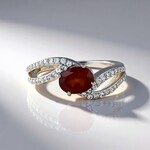 Anello in argento con Granato Essonite