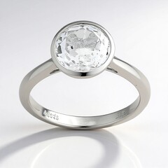 Anello in argento con Topazio Bianco (Adela Silber)