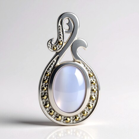 Ciondolo in argento con Agata Lace Blu (Annette classic)