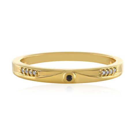 Schwarzer Diamant-Silberring