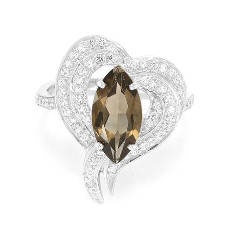 Rauchquarz-Silberring