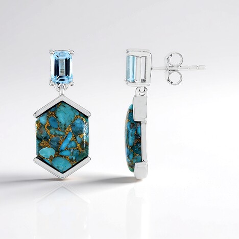 Orecchini in argento con Turchese Ramato Blu Mohave (Faszination Türkis)