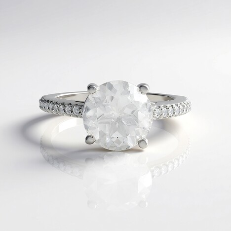 Anello in argento con Topazio Bianco