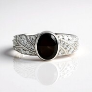 Anello in argento con Zaffiro Stellato Nero (de Melo Essence)