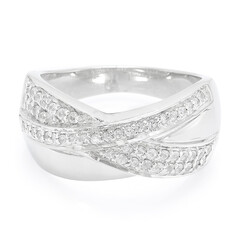 Zilveren ring met witte saffieren