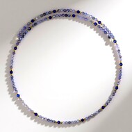 Collar al cuello en acero con Tanzanita (Riya)